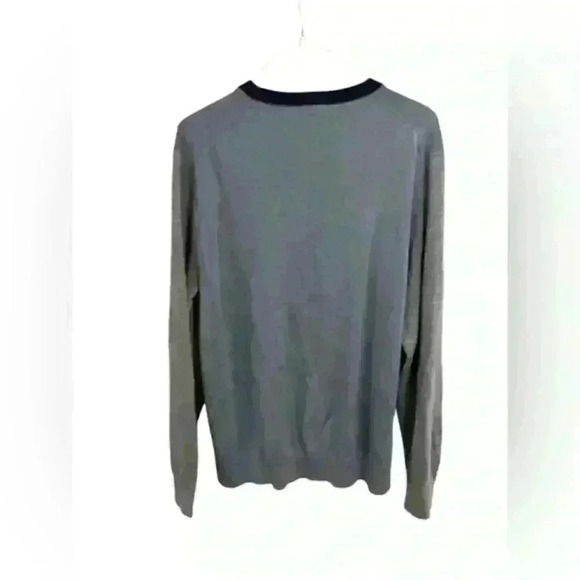 New Express Mens Large V-Neck Pullover Extra Fine Merino Wool Sweater Dressy XL - Picture 7 of 10